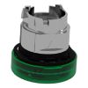 Picture of Head for pilot light, Harmony XB4, metal, green, 22mm, universal LED, grooved lens
