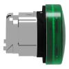 Picture of Head for pilot light, Harmony XB4, metal, green, 22mm, universal LED, grooved lens