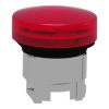 Picture of Head for pilot light, Harmony XB4, metal, red, 22mm, universal LED, grooved lens