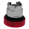 Picture of Head for pilot light, Harmony XB4, metal, red, 22mm, universal LED, grooved lens