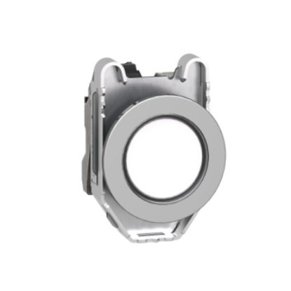 Picture of Pilot light, Harmony XB4,metal, white flush mounted, 30mm, universal LED, plain lens, 110...120V AC