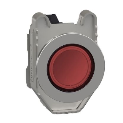 Picture of Pilot light, Harmony XB4,metal, red flush mounted, 30mm, universal LED, plain lens, 230...240V AC