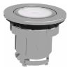 Picture of Head for illuminated push button, Harmony XB4, metal, white flush mounted, 30mm, universal LED, for legend of insertion
