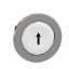 Picture of Flush mounted push button head, Harmony XB4, metal, white, 30mm, spring return, marked UP ARROW