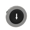 Picture of Flush mounted push button head, Harmony XB4, metal, black, 30mm, spring return, marked DOWN ARROW