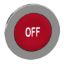 Picture of Head for non illuminated push button, Harmony XB4, flush mounted red flush caps pushbutton white marked "OFF"