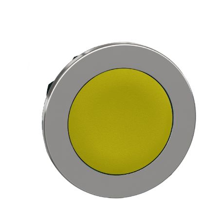Picture of Flush mounted push button head, Harmony XB4, metal, yellow, 30mm, spring return, unmarked