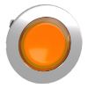 Picture of Head for illuminated push button, Harmony XB4, metal, orange flush mounted, 30mm, universal LED, unmarked