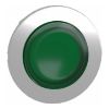 Picture of Head for illuminated push button, Harmony XB4, metal, green projecting, 30mm, universal LED, push-push, unmarked