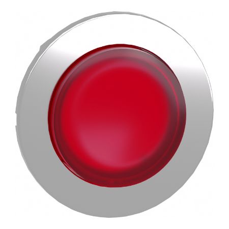 Picture of Head for illuminated push button, Harmony XB4, metal, red projecting, 30mm, universal LED, push-push, unmarked