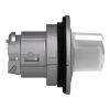 Picture of Head for illuminated selector switch, Harmony XB4, metal, white handle, 30mm, universal LED, 2 positions, stay put