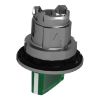 Picture of Head for illuminated selector switch, Harmony XB4, universal LED,  green handle, flush, 30mm, 2 positions, stay put
