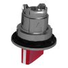 Picture of Head for illuminated selector switch, Harmony XB4, metal, red handle, 30mm, universal LED, 2 positions, stay put