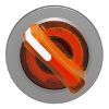 Picture of Head for illuminated selector switch, Harmony XB4, metal, orange handle, flush mounted, 30mm, universal LED, 2 positions