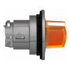 Picture of Head for illuminated selector switch, Harmony XB4, metal, orange handle, flush mounted, 30mm, universal LED, 2 positions