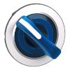 Picture of Head for illuminated selector switch, Harmony XB4, metal, blue handle, 30mm, universal LED, 2 positions, stay put
