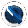 Picture of Head for illuminated selector switch, Harmony XB4, metal, blue handle, 30mm, universal LED, 2 positions, stay put