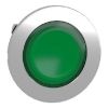 Picture of Head for pilot light, Harmony XB4, flush mounted, green, 30mm, with plain lens, universal LED