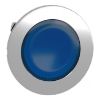 Picture of Head for pilot light, Harmony XB4, metal, blue flush mounted, 30mm, universal LED, plain lens