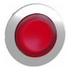 Picture of Head for illuminated push button, Harmony XB4, plastic, red projecting, 30mm, universal LED, spring return, plain lens
