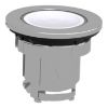 Picture of Head for illuminated push button, Harmony XB4, black metal, white flush, 30mm, spring return, universal LED, unmarked