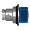 Picture of Head for illuminated selector switch, Harmony XB4, metal, blue handle, flush mounted, 30mm, universal LED, 3 positions