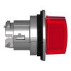 Picture of Head for illuminated selector switch, Harmony XB4, metal, red handle, flush mounted, 30mm, universal LED, 3 positions
