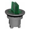 Picture of Head for illuminated selector switch, Harmony XB4, metal, green handle, 30mm, universal LED, 3 positions, to center