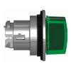 Picture of Head for illuminated selector switch, Harmony XB4, metal, green handle, 30mm, universal LED, 3 positions, to center