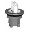 Picture of Head for illuminated selector switch, Harmony XB4, universal LED,  white handle, flush, 30mm, 3 positions, spring return