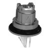 Picture of Head for illuminated selector switch, Harmony XB4, universal LED,  white handle, flush, 30mm, 3 positions, spring return