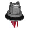Picture of Head for illuminated selector switch, Harmony XB4, metal, red handle, 30mm, universal LED, 3 positions, left to center