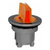 Picture of Head for illuminated selector switch, Harmony XB4, metal, orange handle, 30mm, universal LED, 3 positions, right to center