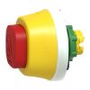 Picture of Antimicrobial Illuminated emergency stop head, Harmony XB5, plastic, red, 22mm, trigger latching turn to release, red LED, 110...120V AC