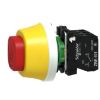 Picture of Antimicrobial Illuminated emergency stop, Harmony XB5, plastic, 22mm, trigger latching turn to release, white red LED, 24V AC DC, 1 NO + 2 NC