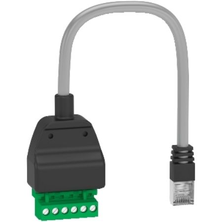 Picture of Modbus adaptor cable, ComPacT, MasterPact, RJ45 to open connector adaptor, 190mm length