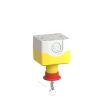 Picture of Harmony XALD XALK, Control station, plastic, yellow lid, 1 red mushroom push button 40mm, key release, 1NC