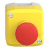 Picture of Harmony XALD XALK, Control station, plastic, yellow, 1 red mushroom head push button Ø40, emergency stop push-pull 1 NC, unmarked