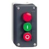 Picture of Harmony XALD XALK, Control station, plastic, dark grey lid, 1 red pilot light, 1 green flush, 1 red flush push buttons Ø22