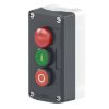 Picture of Harmony XALD XALK, Control station, plastic, dark grey lid, 1 red pilot light, 1 green flush, 1 red flush push buttons Ø22
