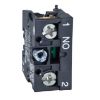 Picture of Contact block, Harmony XAC, single contact, spring return, 1 speed, front mounting, screw clamp terminal, 1NO
