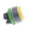 Picture of Head for non illuminated push button, Harmony XB5, plastic, projecting, yellow, 22mm, spring return, booted, unmarked