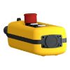 Picture of Pendant control station, Harmony XAC, plastic, yellow, 4 push buttons, 1 and 2 with 2 NO + NC , 3 and 4 with  1 NO, 1 emergency stop NC