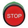 Picture of Projecting push button head 40mm, Harmony XB5, plastic, red, 22mm, spring return, marked STOP