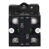 Picture of Complete selector switch, Easy Harmony XA2, plastic, black, 22mm, 3 positions, spring return to center, 2NO