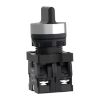 Picture of Complete selector switch, Easy Harmony XA2, plastic, black, 22mm, 3 positions, spring return to center, 2NO