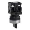 Picture of Complete selector switch, Easy Harmony XA2, plastic, black, 22mm, 3 positions, spring return to center, 2NO