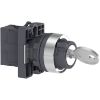 Picture of Complete selector switch, Easy Harmony XA2, plastic, black, 22mm, key 455, 2 positions, stay put, 1NO