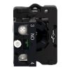 Picture of Complete selector switch, Easy Harmony XA2, plastic, black, 22mm, key 455, 2 positions, stay put, 1NO