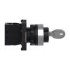 Picture of Complete selector switch, Easy Harmony XA2, plastic, black, 22mm, key 455, 2 positions, stay put, 1NO